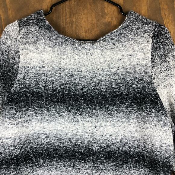 Lane Bryant Womens Sweater Black White Striped Crew Neck 3/4 Sleeve 14/16 - Picture 11 of 12